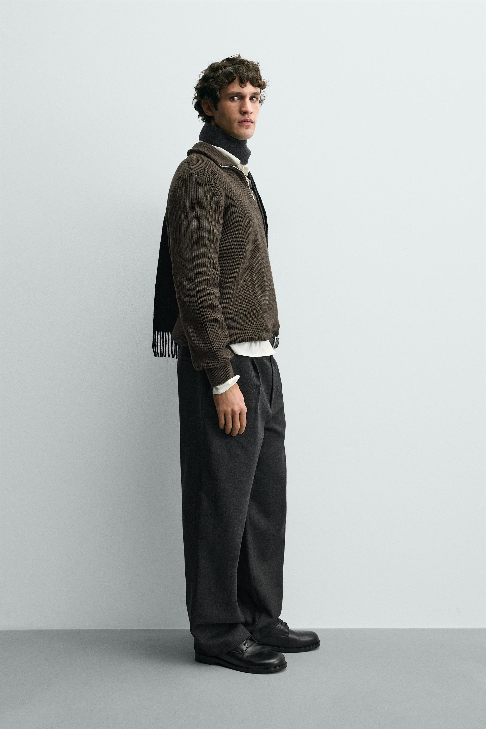 PURL KNIT ZIP-UP JUMPER